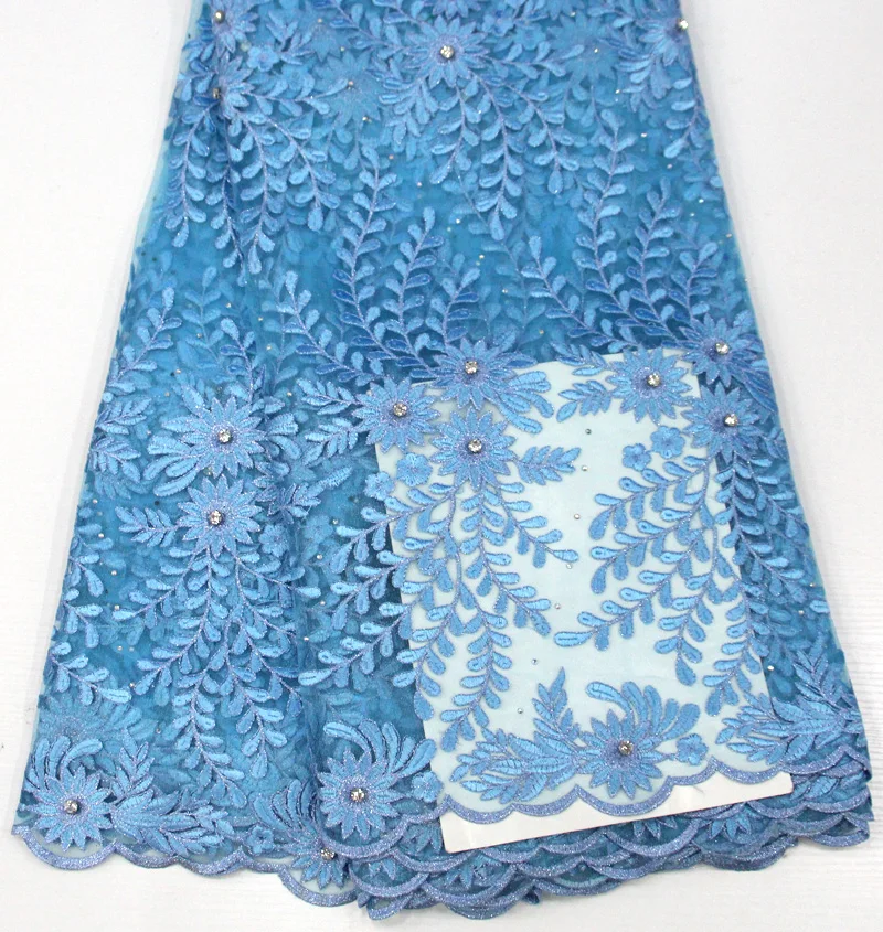 

African Lace Fabric 2018 High Quality Lace Nigerian Lace Fabric With Stones Embroidery Tulle French Lace For Women Dress