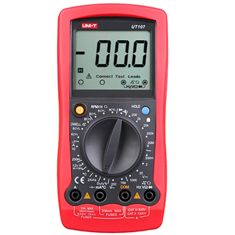 

UNI-T Multimeter UT107 LCD Automotive Handheld Multimeter AC/DC voltmeter Tester Multi-Meter with DWELL,RPM multimetro unit