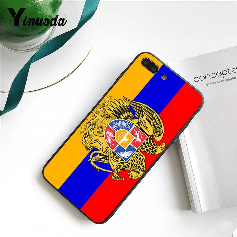 Yinuoda Armenia Россия флаг герб ультра тонкий мультфильм шаблон чехол для iPhone X 8 7 6 6S Plus X 5 5S SE XR XS XSMAX