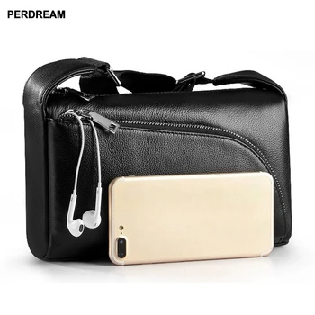 

leather Men's bag shoulder bag men's and women's satchelSoft rossbody Bag Horizontal Square Cowhide Shoulder Bag
