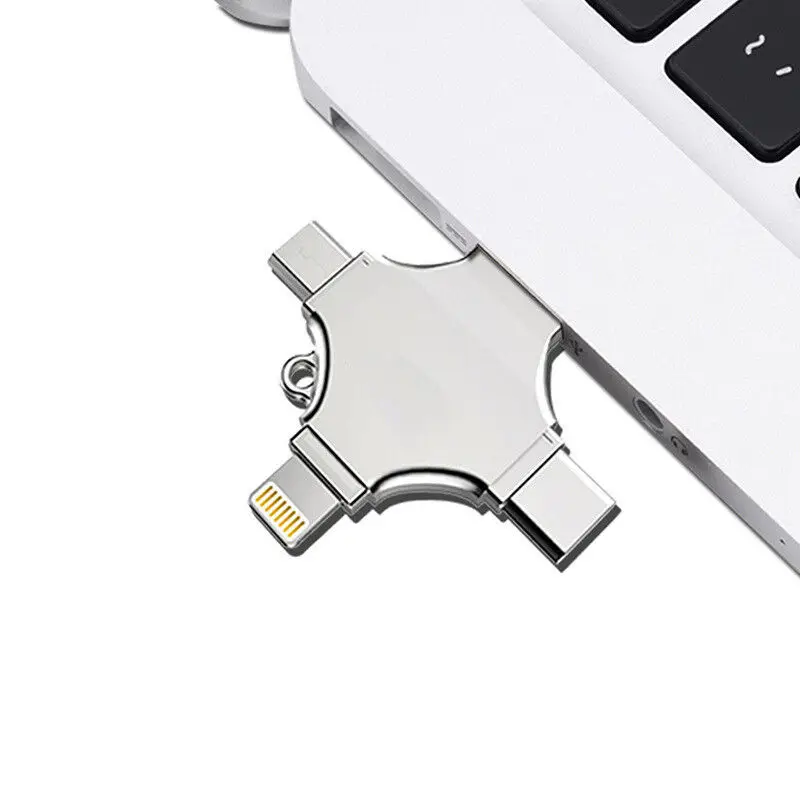 Cross 4 in 1 Type C Pendrive USB Flash Drive Memory Stick For iPhone PC 128GB 256GB