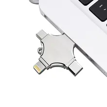 4 في 1 نوع-c وتغ محرك فلاش usb فلاشة مزودة بفتحة يو إس بي 3.0 بندريف 64 GB USB عصا 128 GB الذاكرة عصا ل فون الروبوت PC 256 GB