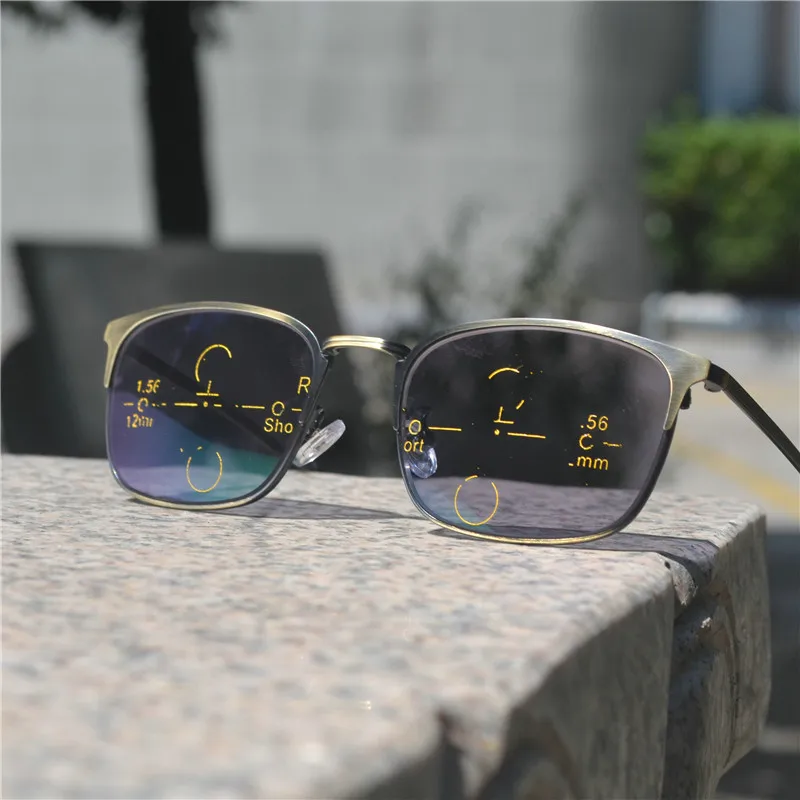 

2018 Progressive Multifocal glasses Transition Sunglasses Photochromic Reading Glasses Men Points for Reader Near Far sight FML