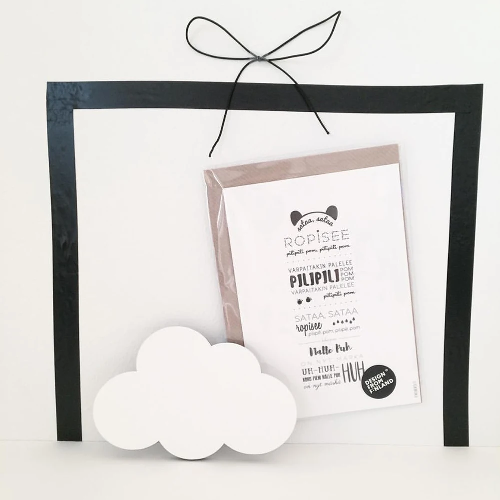 Nordic Style Cartoon Cloud Kids Room Wooden Stickers Wall Hanging Hook Home Decor Wall Decoration Crafts hanger key holder wall 5