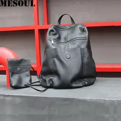 100% мягкий женский рюкзак из натуральной кожи высокого качества большой школьный рюкзак Mochila Mujer 2019 бренд большой емкости дорожная сумка