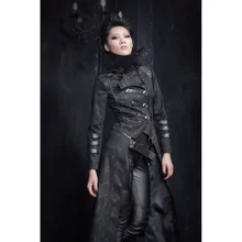 Punk Rave Fashion Womens Punk Streampunk Visual Kei Gothic Long&short Jacket Coat Hoodie