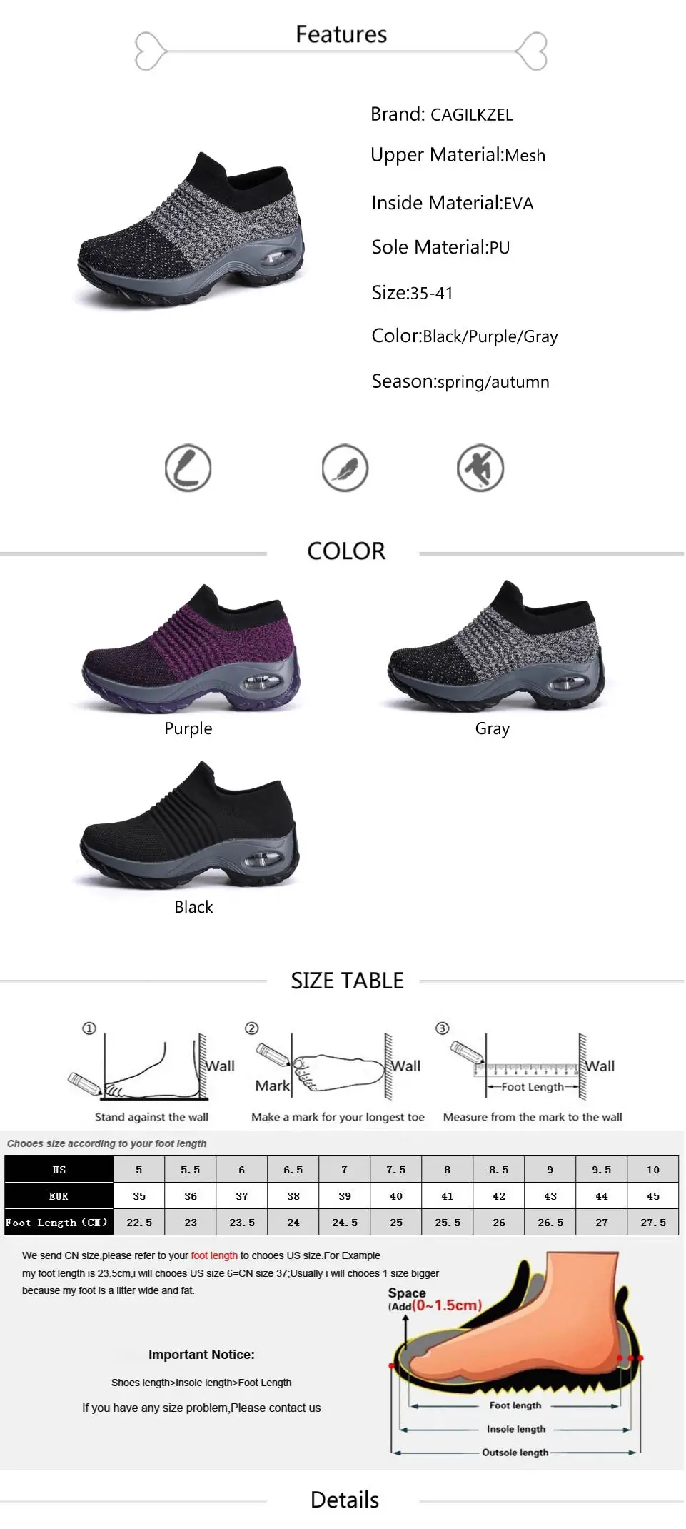 Spring Sneakers Women Flats Shoes Breathable Mesh Casual Platform Shoes Woman Creepers Comfortable Black Sock Shoes (2)