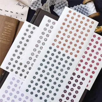 

4pcs Universal Typewriter Series Journal Stickers Number Digital Alphabet Stickers Vintage Planner Accessories Stationery