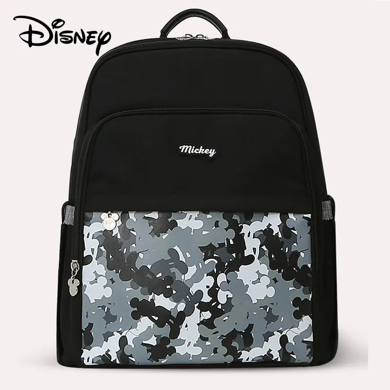 USB сумка для подгузников disney, рюкзак для ухода за ребенком для мамы, сумка для мам, водонепроницаемая сумка для беременных, модная большая емкость - Цвет: camo black