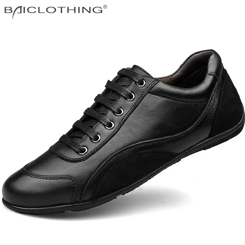 

Large Size Genuine Leather Men Shoes 2016 Fashion Breathable Men Leisure Shoes Lace-up Flat Shoes  Plus Size 45 46 47 48
