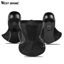 WEST BIKING Thermal Fleece Cycling Mask PU Rainproof  Windproof Full Half Face Mask Winter Warm Snowboard Shield Hat Cycling Hat