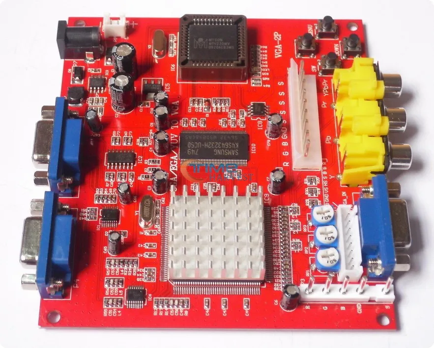 Новое поступление CGA в VGA конвертер/CGA/EGA/YUV в VGA PCB/красный 2 VGA выход-игровой аксессуар для аркадной игровой машины/ЖК-игровой автомат