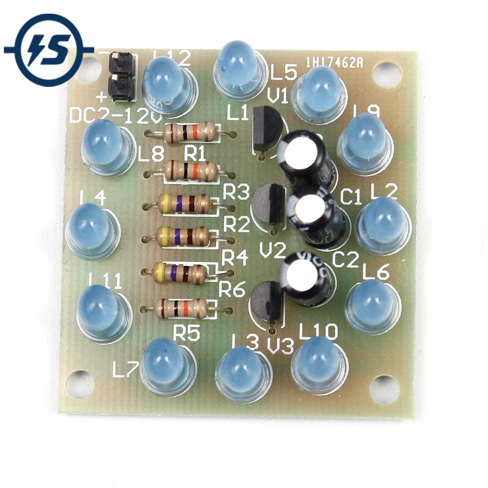 

DIY Blue 12PCS LED Circular Lamp Suite Light Kit Fun Electronic Parts