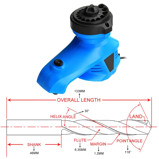 3-12mm 220V Electric Multi Tool Grinding Machine Twist Drill Bit Sharpener Grinder