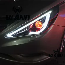 VLAND производитель автомобильных налобных фонарей для Sonata, светодиодный налобный фонарь, 2011- год, с проекционным объективом, передняя фара plug and play