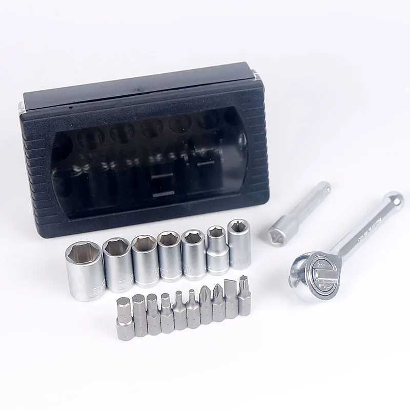 

Bicycle Tool Kit Screwdriver Wrench Set 16 Functions Flat Cross Hex Allen Keys Sleeves T25 CrV Chrome Vanadium Bike Tools