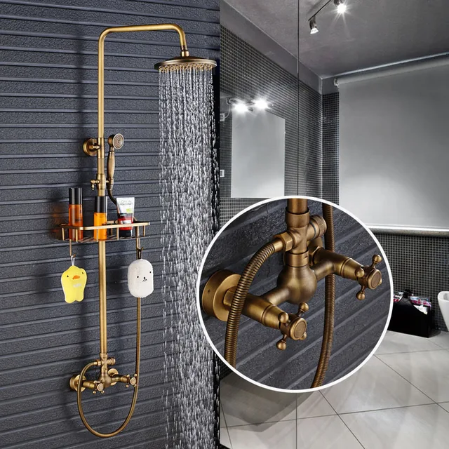 Nieuwe Collectie Antiek Messing Douchekraan Set 8 Inch Douchekop