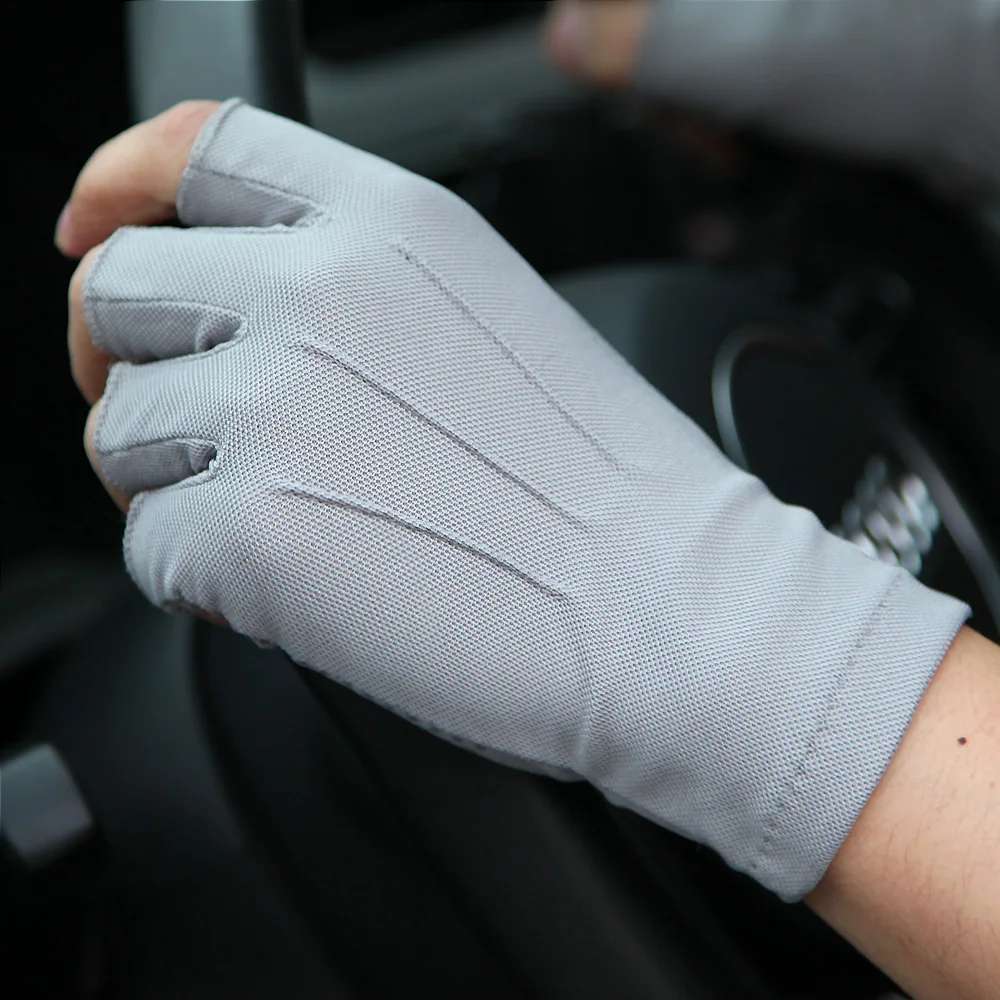 Autumn Winter Sunscreen Gloves Male Thin Style Breathable Non Slip Driving Semi Finger Man's Summer Half Fingers Mittens SZ009W|Мужские