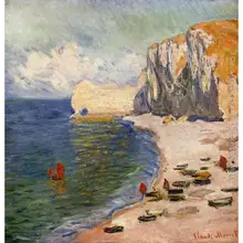 Peintures à l'huile sur toile, la plage et la Falaise, peint à la main