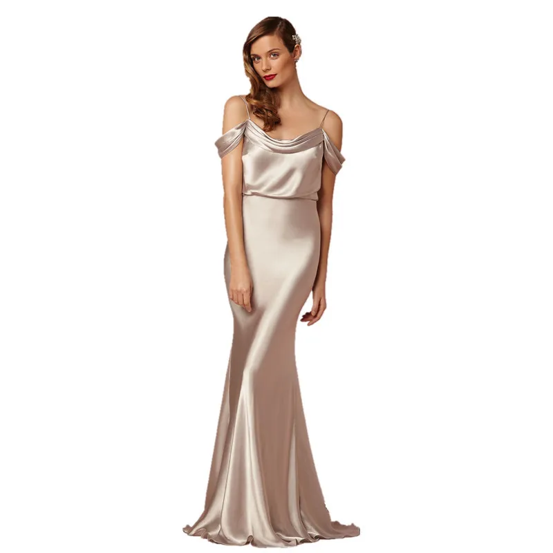 silver silk evening gown