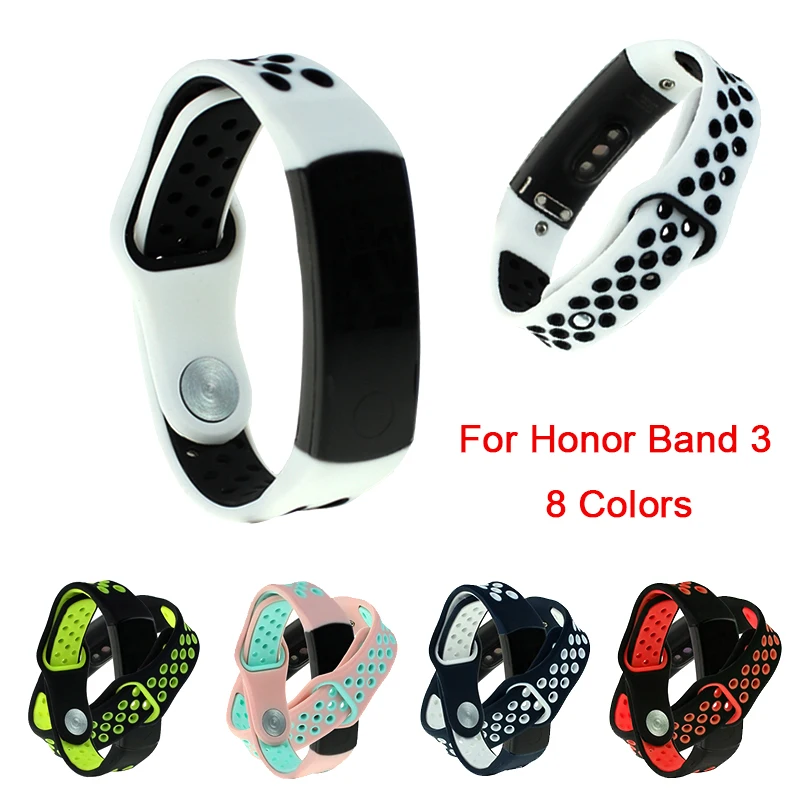 

Two-color Silicone Wristband for Huawei Honor Bracelet 3 Strap Smart Band 3 Replacement Sports Waterproof Wrist Straps with Tool