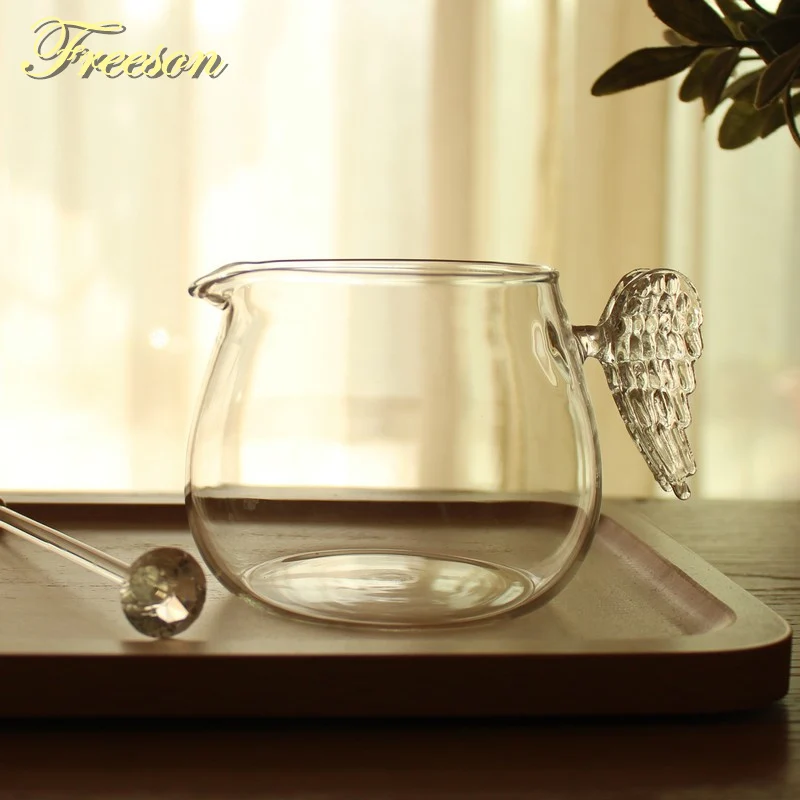 Download Pretty Angel Wing Glass Creamer Cup 430ml Creative Milk ...