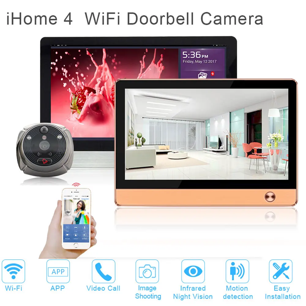 Обновленная домашняя система безопасности wifi дверной звонок камера