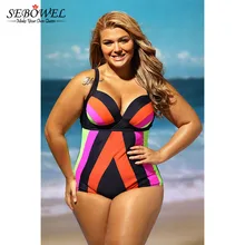 SEBOWEL, плюс размер, купальник, женский, цельный, купальник, высокая талия, бикини, большой размер, купальники, горячая Распродажа, бикини, одежда для плавания, 4XL, 5XL