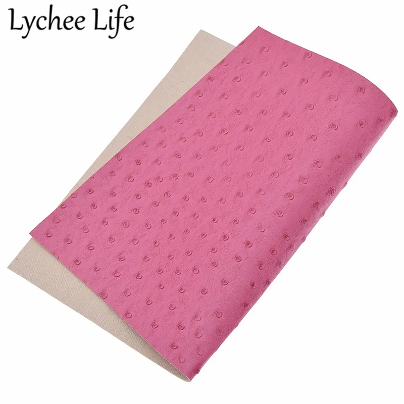 Lychee Life тисненая страусиная кожа ткань A4 ПВХ 29x21 см синтетическая ткань DIY Современная домашняя одежда Текстиль Швейные аксессуары - Цвет: 8