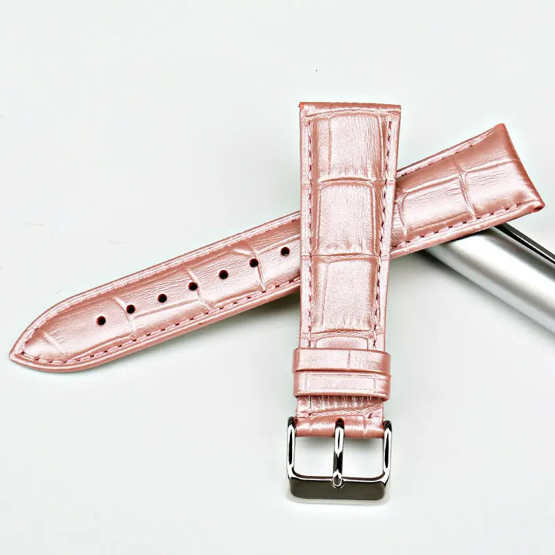 Maikes Pulseira de Relógio Feminina de Couro Genuíno Rosa 14 16 18 20 22 mm - Image 4