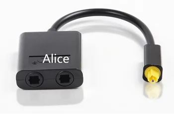 

200pcs Digital Toslink Optical Fiber Audio Cable 1 Male to 2 Female Toslink Splitter Adapter 18cm black white for CD DVD Player