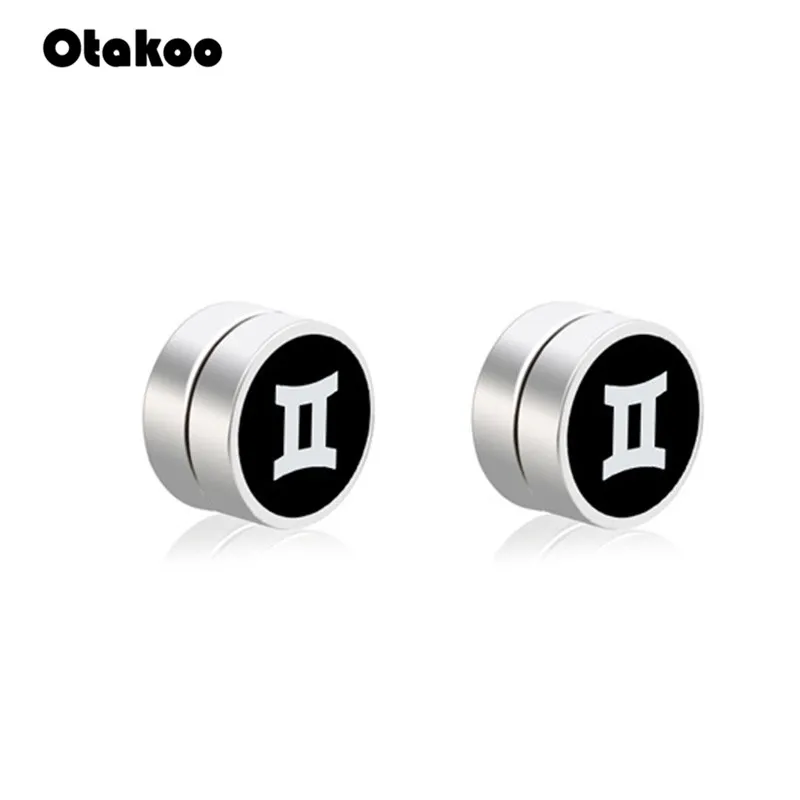 Серьги-клипсы Otakoo мужские из нержавеющей стали круглые магнитные зажимные
