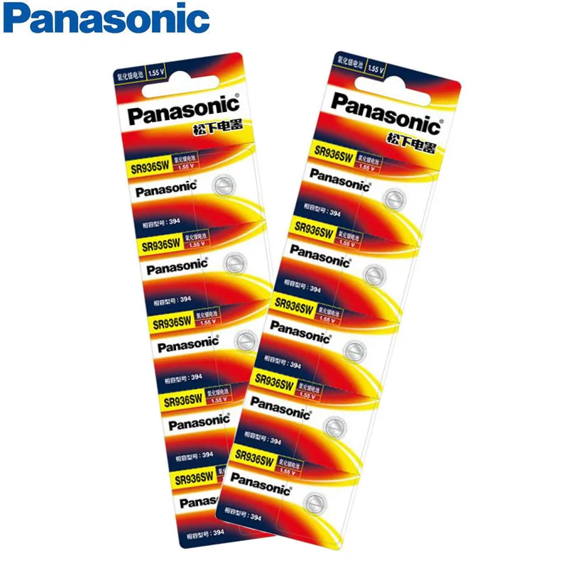 10 шт. Panasonic оригинальный 1 55 V SR936SW 394 AG9 LR936 LR45 Кнопка часы на батарейках Батарея для