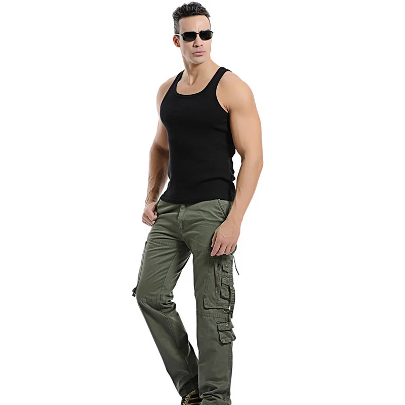 Casual Pants Men Cargo Pants Leisure Cotton Trousers Combat Camouflage Overalls 28-40