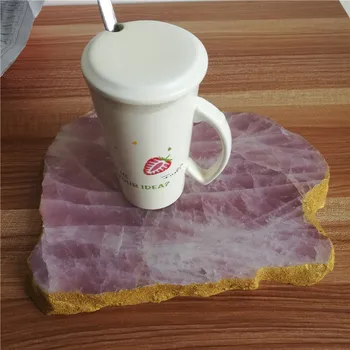 

natural crystal pink platter quartz clear rose platter for Coasters