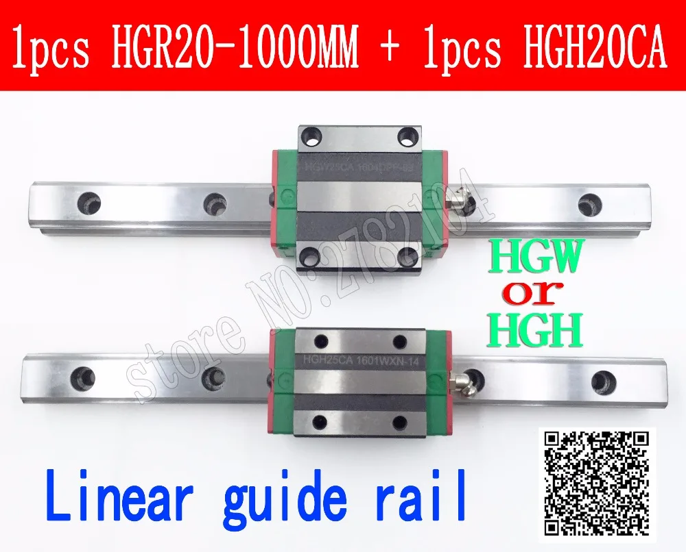 HGR20 Linearführung Schiene+4X HGH20CA Blöcke+4X Begrenzungsblock CNC 200-1700mm 