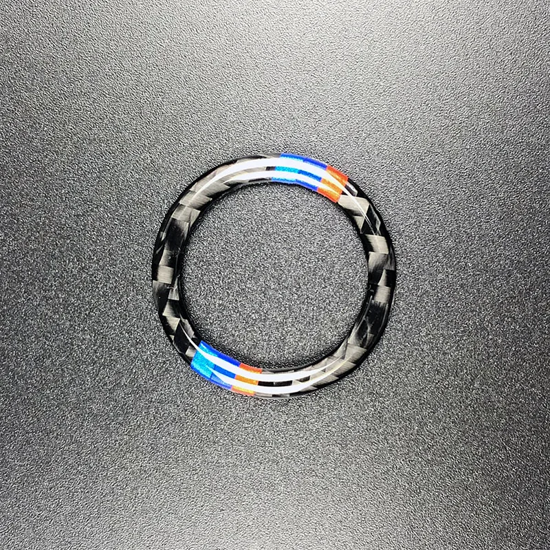 For bmw e90 e92 e93 Carbon Fiber Car Engine Start Stop Ring M Stripe Trim Circle Ignition Key Ring 3 Series Accessories (14)