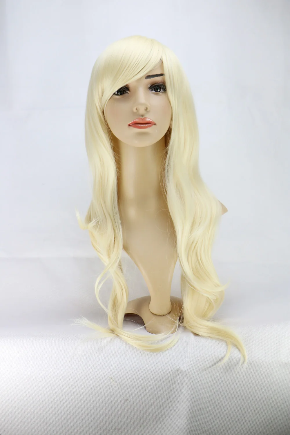 

Fashion Cosplay Wig Anime Long Curly Wavy High Qualtiy Synthetic Hair Light Blonde Wigs Christmas Costume Party Peruca Pelucas