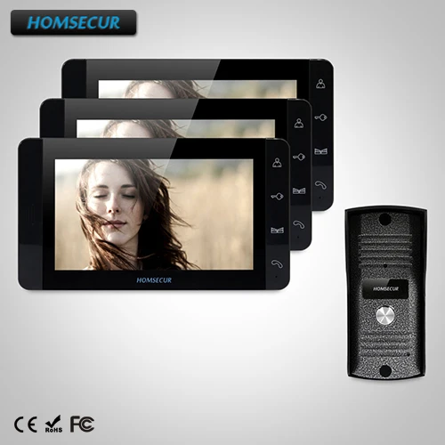 

HOMSECUR 7" Wired Video Door Entry Phone Call System+Touch Button Monitor (TC031+TM703-B)