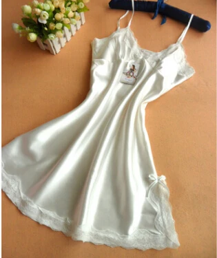 Summer sexy night dress women silk slips ladies lace Slips sleepwear Plus SIZE XXL,women full slip dress
