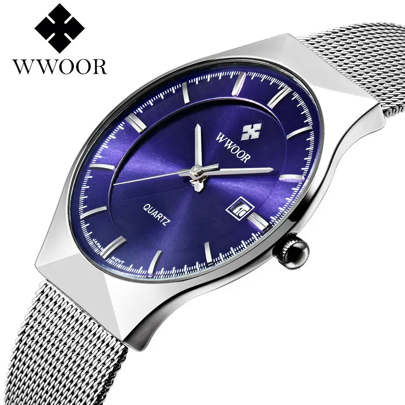 Prix pour Haut De Luxe Marque WWOOR Hommes de Montres En Acier Inoxydable Bande Affichage Quartz Hommes montre-Bracelet Ultra Mince Cadran Clpck Mode montre Prix pour Haut De Luxe Marque WWOOR Hommes de Montres En Acier Inoxydable Bande Affichage Quartz Hommes montre-Bracelet Ultra Mince Cadran Clpck Mode montre