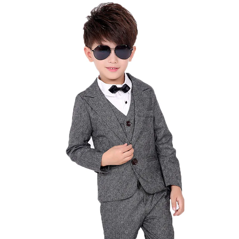 

2019 Flower Boy Formal Evening chorus Dance Blazer Suit Kids Jacket Vest Pants 3Pcs Clothing Set Children Wedding Tuxedo Costume