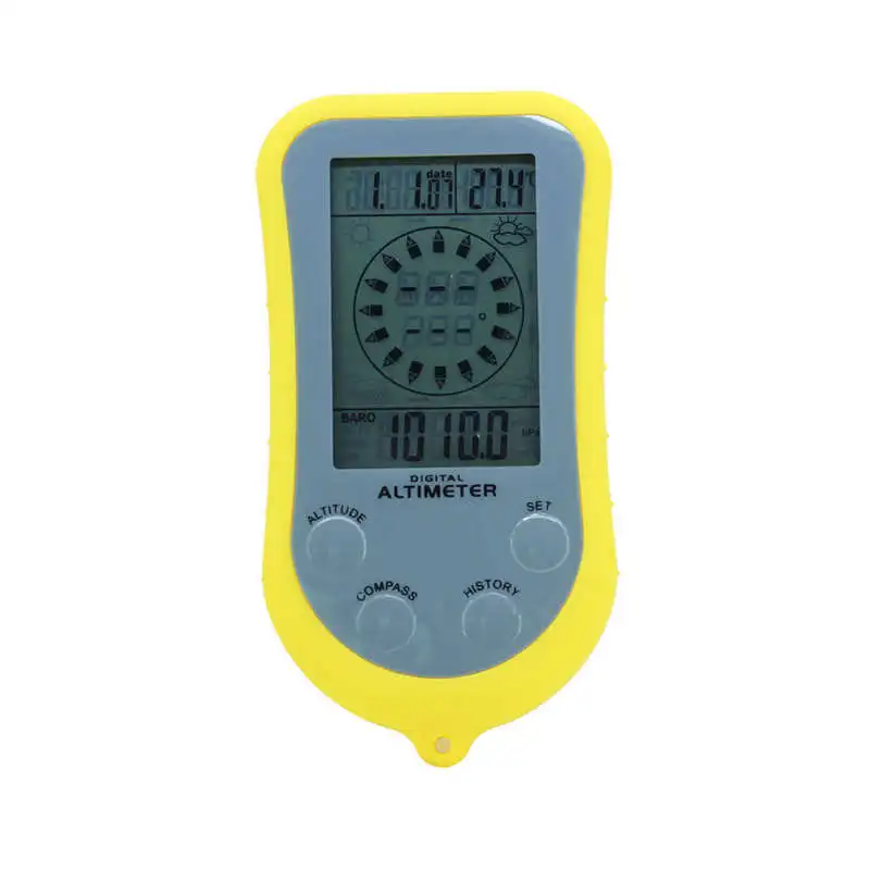 

Multifunction Digital Altimeter Thermometer Weather Forecast Barometer Time Calendar Clock Lcd Backlight Hiking Tools(Yellow)