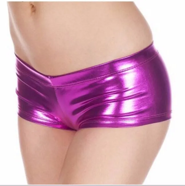 Women Dancing Club  Short Metallic  Spandex Lycra Shorts Sexy girls boxer Super mini shorts (1)