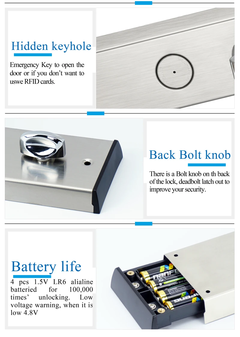Hotel Electronic Smart Keyless RFID Card Door Lock Digital Access Control Key Card Hotel Lock Door