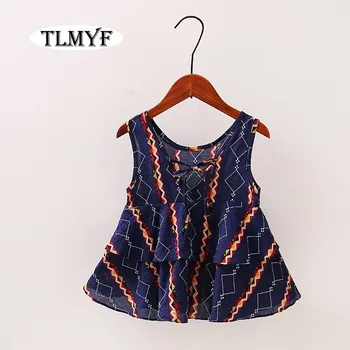 

free shipping high quality 100% cotton baby girl's bow summer beach dress ME0049