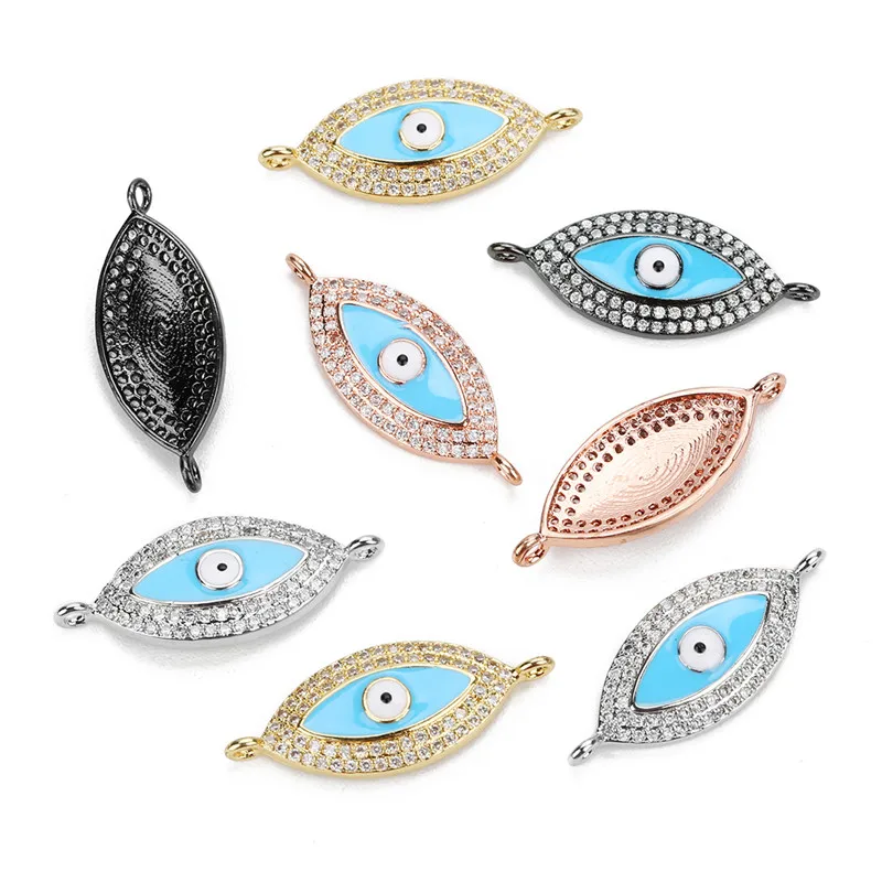 XINYAO 1 шт винтажный медный золотой цвет Cz Pave Evil Eye соединитель подвеска Шарм для