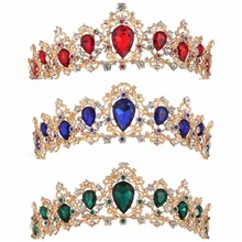 Ретро барокко Цвет со стразами Свадебные короны, тиары принцессы диадема Для женщин невесты повязки для волос, свадебные аксессуары для волос на выпускной вечер