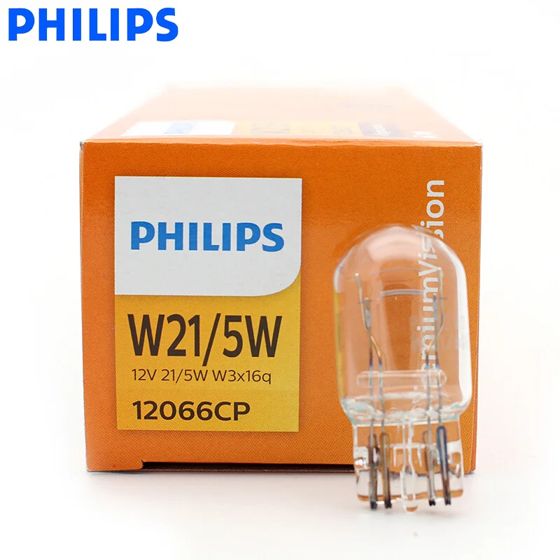 10 шт. Philips W21/5 Вт T20 7443 12V 21/5 Вт Премиум виденье Автомобильная оригинальная Стандартный Поворотная сигнальная лампа заднего хода световой стоп-сигнал 12066CP