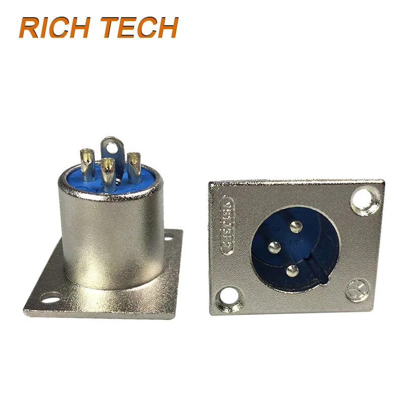 12 шт./лот 3 контактный XLR штекер Панель крепление дуги Male Connector соединитель для